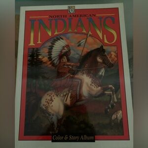 Vintage North American Indians story & coloring book